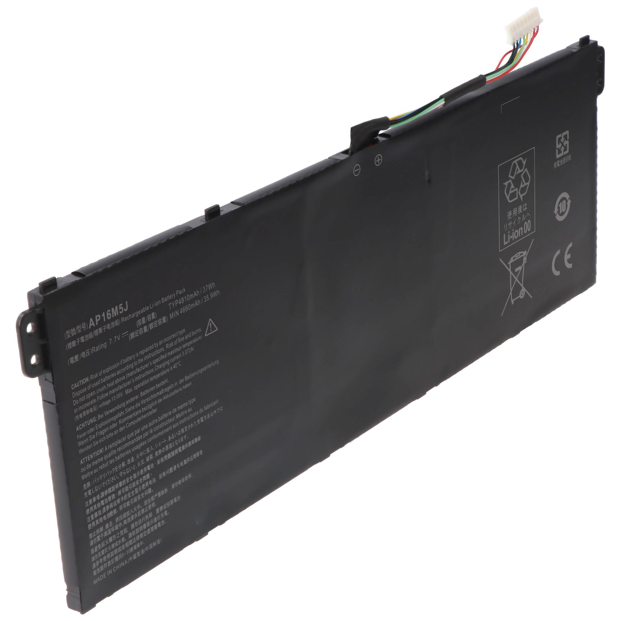 Akku passend für ACER Aspire 3 A315-34, AP16M5J, Li-Polymer, 7.74V, 4780mAh, 37Wh, built-in, ohne Werkzeug
