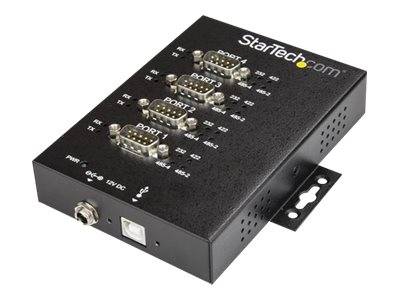 StarTech.com 4 Port Serieller Hub, USB auf RS232/RS485/RS422 Adapter - Industrieller USB 2.0 auf DB9 Konverter Hub - IP3