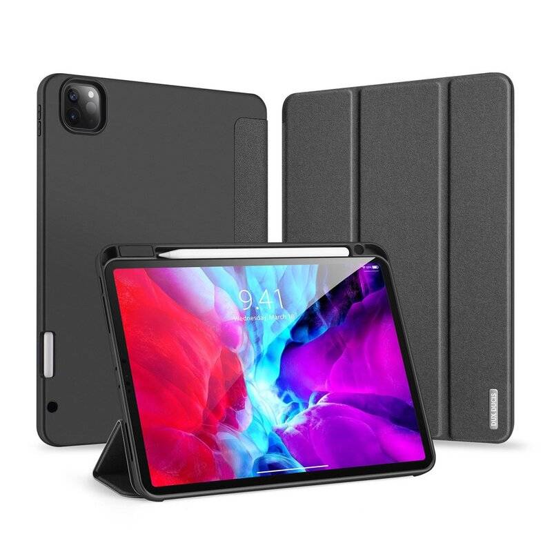 Buchtasche Hartschale mit Smart Sleep Standfunktion für Apple iPad 12.9" ( 2020 ) / Apple iPad 12.9" (2018) Schwarz