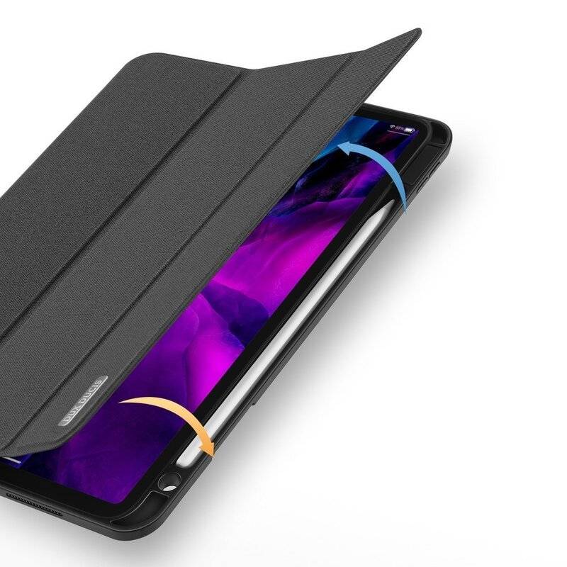 Buchtasche Hartschale mit Smart Sleep Standfunktion für Apple iPad 12.9" ( 2020 ) / Apple iPad 12.9" (2018) Schwarz