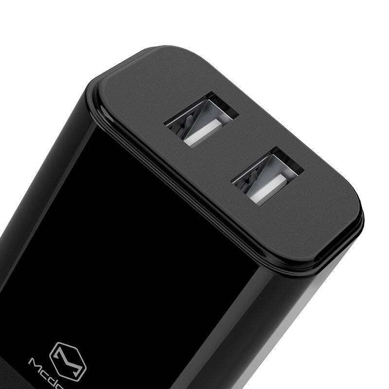 Mcdodo 2x USB Wandladegerät 2.4A Fast Charging Schnell Ladegerät Netzteil für Handys schwarz