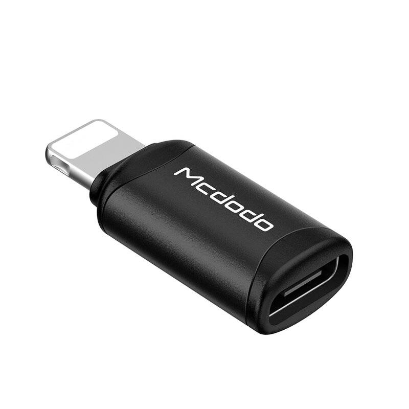 Mcdodo Adapter Typ-C auf Lightning Ladeadapter Stecker Converter 8-polig für Smartphones schwarz