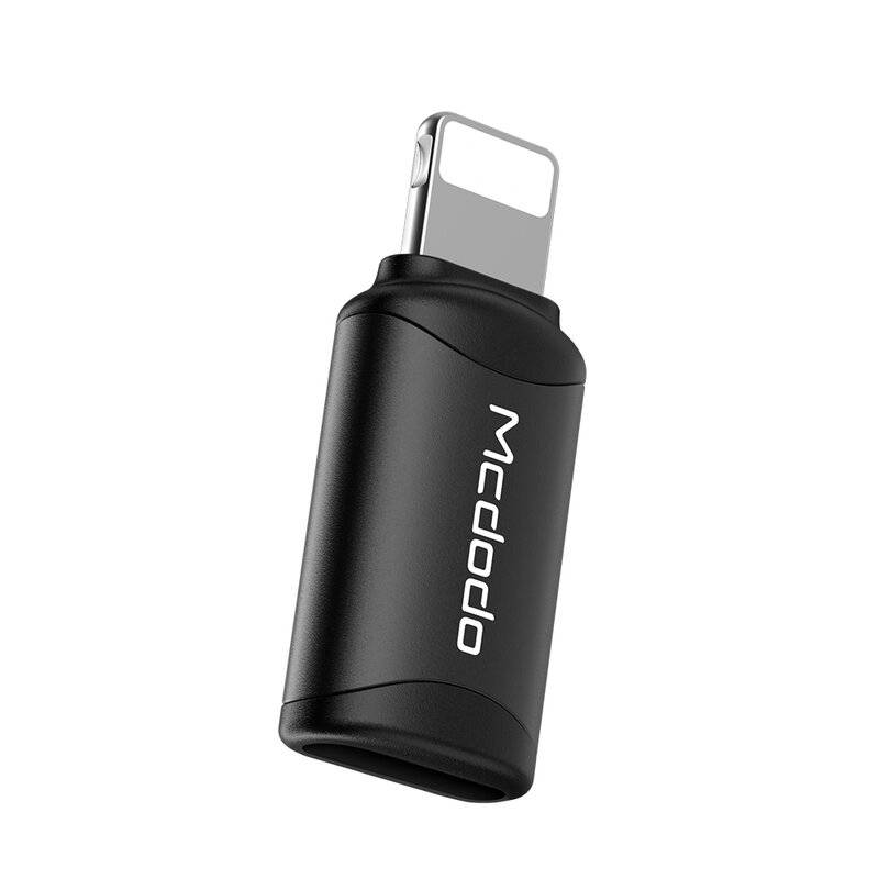 Mcdodo Adapter Typ-C auf Lightning Ladeadapter Stecker Converter 8-polig für Smartphones schwarz