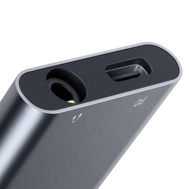Mcdodo Adapter USB-C - 3,5mm jack Aux Mini Buchse Anschluss + Typ-C Port Converter USB HUB USB-C in grau