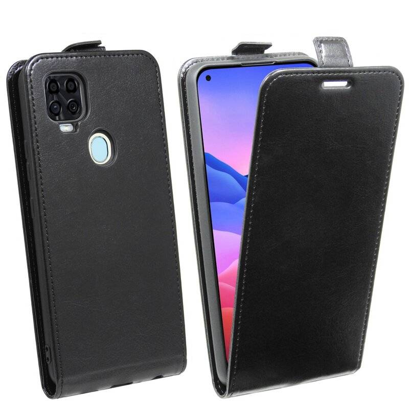 cofi1453® Flip Case kompatibel mit ZTE BLADE V 2020 Handy Tasche vertikal aufklappbar Schutzhülle Klapp Hülle Schwarz
