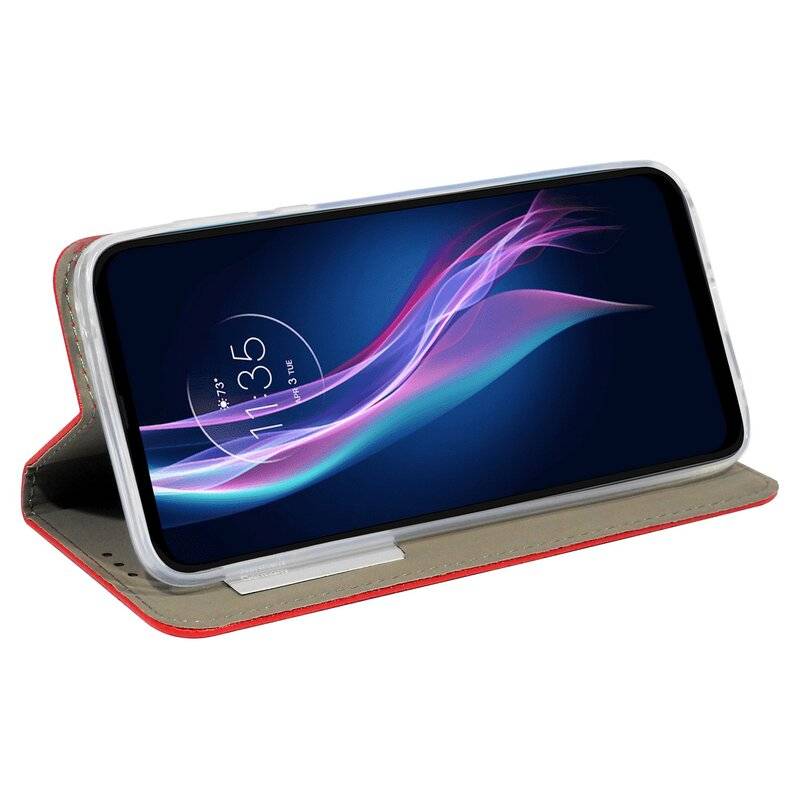Elegante Buch-Tasche Hülle Smart Magnet für MOTOROLA MOTO G PRO Leder Optik Wallet Book-Style Cover Schale in Rot