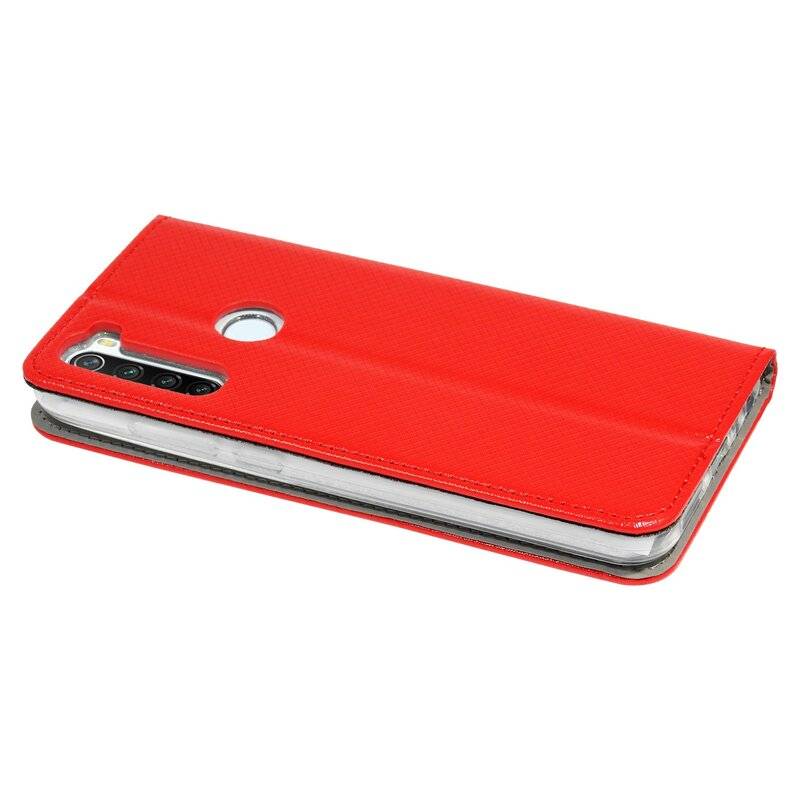 Elegante Buch-Tasche Hülle Smart Magnet für XIAOMI REDMI NOTE 8T Leder Optik Wallet Book-Style Cover Schale in Rot