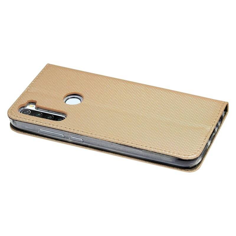 Elegante Buch-Tasche Hülle Smart Magnet für XIAOMI REDMI NOTE 8T Leder Optik Wallet Book-Style Cover Schale in Gold
