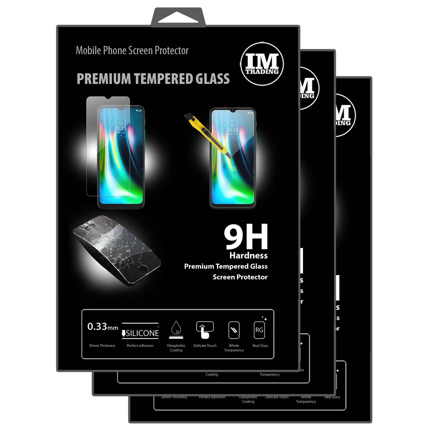 3X Schutz Schutz Glas 9H Tempered Glass Display Schutz Folie Display Glas Screen Protector für Motorola Moto G9 Play