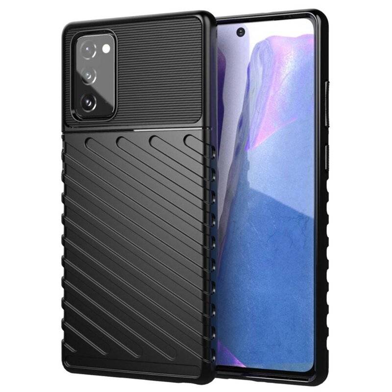 Hybrid Armor Etui "Thunder" Handyhülle Matt Hülle Robust Rutschfest für Samsung Galaxy A20s (A207F) Ohne Schutzglas