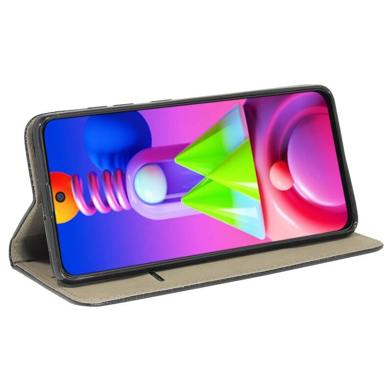 Buchtasche "Smart" für SAMSUNG GALAXY M51 ( M515F ) Handyhülle Schutzhülle mit Standfunktion, Kartenfach Schwarz