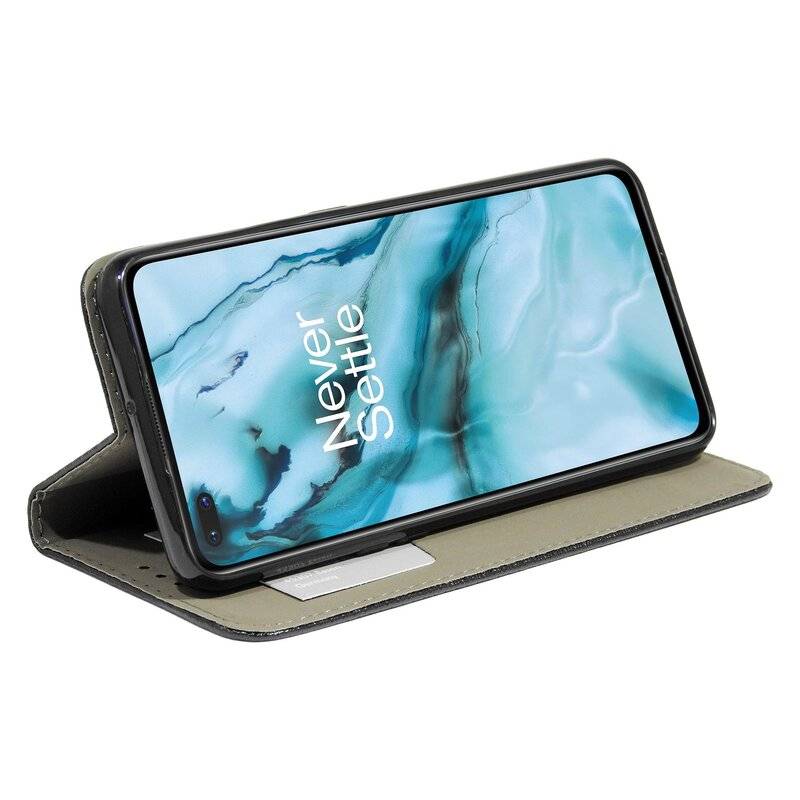 Buchtasche "Smart" für OnePlus Nord Handyhülle Etui Brieftasche Schutzhülle mit Standfunktion, Kartenfach Schwarz