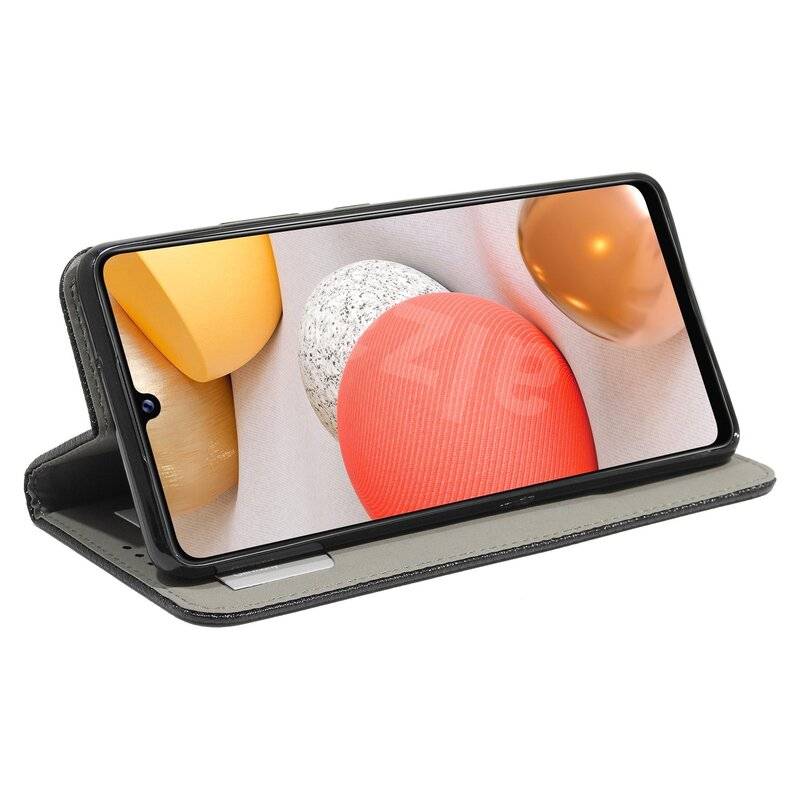 Buchtasche "Smart" für SAMSUNG GALAXY A42 5G Handyhülle Schutzhülle mit Standfunktion, Kartenfach Schwarz