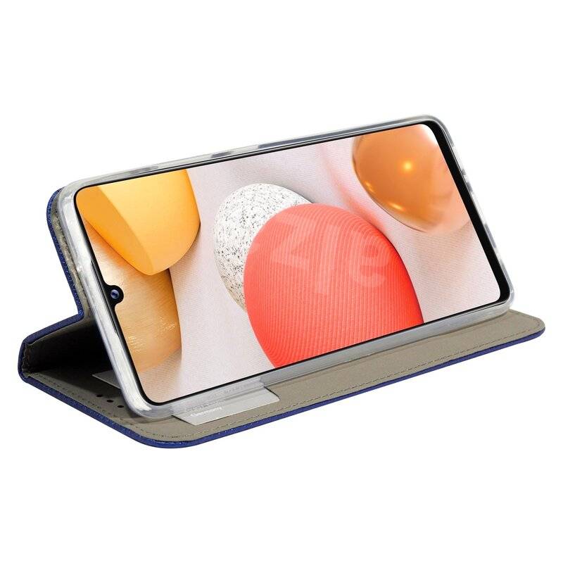 Buchtasche "Smart" für SAMSUNG GALAXY A42 5G Handyhülle Etui Brieftasche Schutzhülle mit Standfunktion, Kartenfach Blau