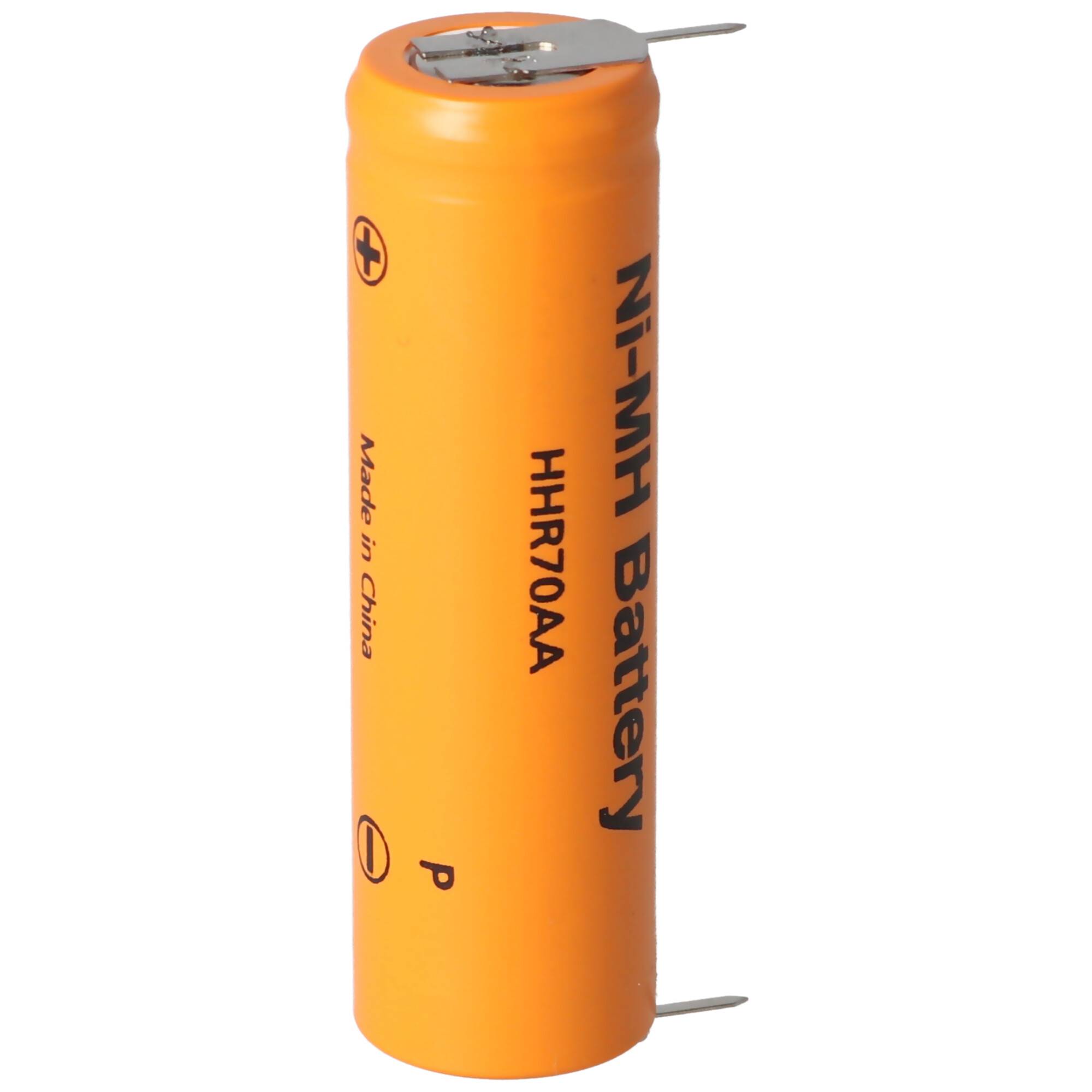 Panasonic Flat Top HHR-70AA NiMH Akku 1,2V 700mAh, Mignon AA Akku mit Printanschluss auf Plus und Minus