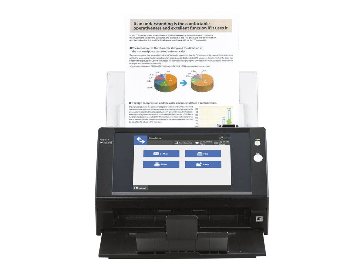 Ricoh Image Scanner N7100E - Dokumentenscanner - Dual CIS - Duplex - 216 x 355.6 mm - 600 dpi x 600 dpi - bis zu 25 Seit