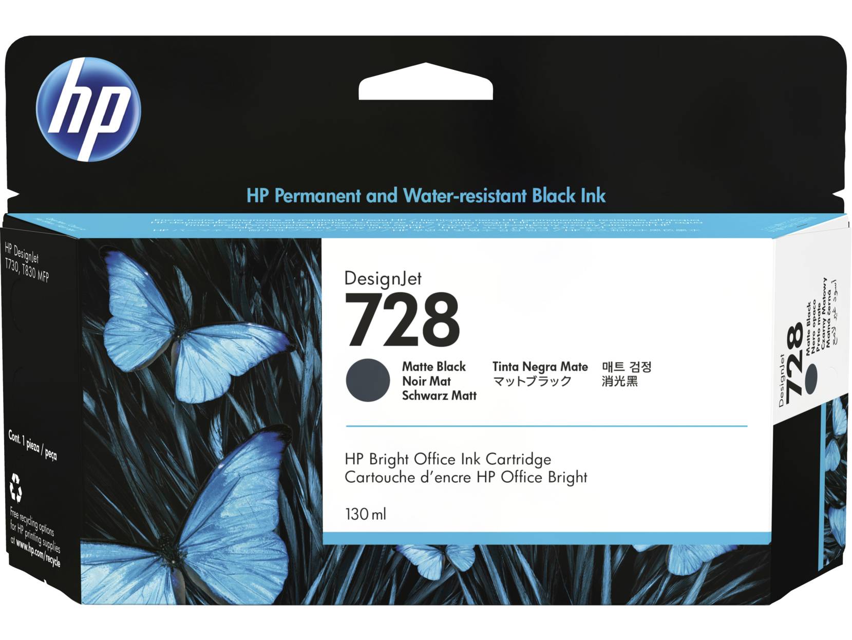HP 728 - 130 ml - mattschwarz - original - DesignJet