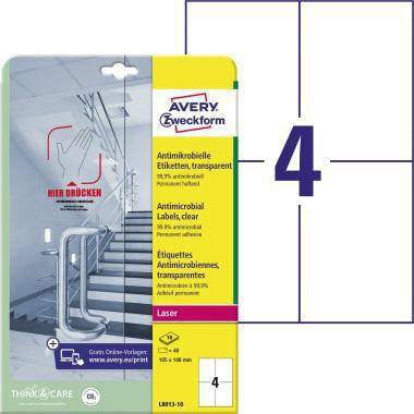 Avery Zweckform Etikett L8013-10 antimikrobiell 105x148mm tr 40St.