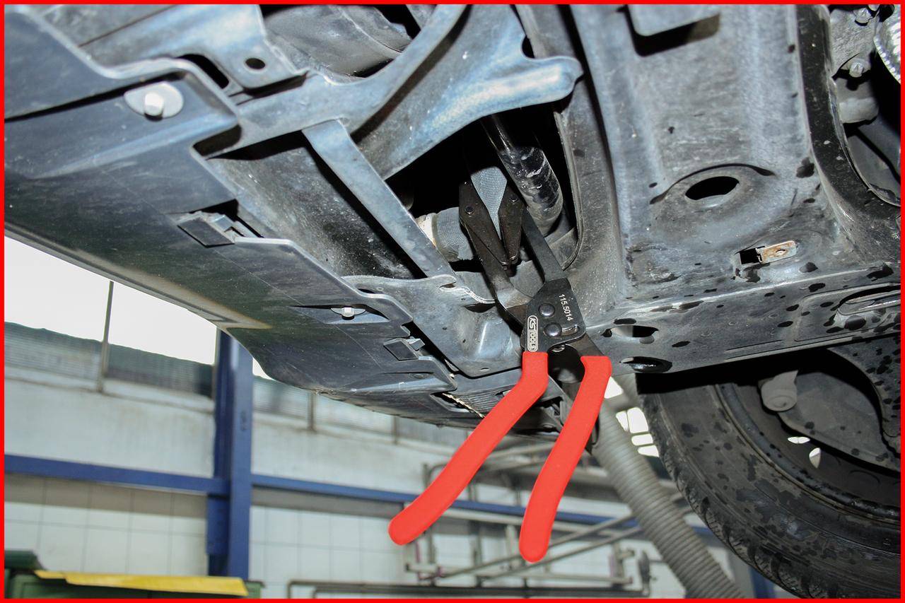 KS TOOLS Stufenlose-Abklemmzange abgewinkelt, Ø 20,0 mm