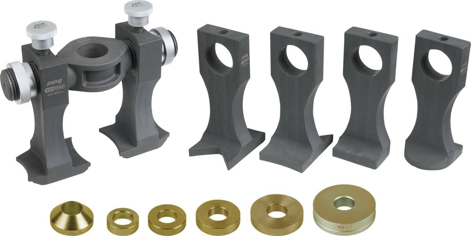 KS TOOLS Werkzeuge-Maschinen GmbH Universal-Werkzeug zur geschraubten- und Kompakt-Radlagerdemontage, 17-tlg (440.0645)