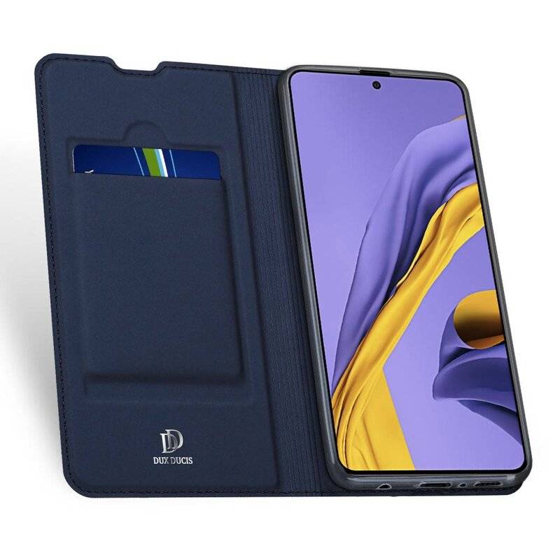 Buchtasche"Dux Ducis" für SAMSUNG GALAXY M51 (M515F) Handyhülle Etui Schutzhülle mit Standfunktion, Kartenfach Blau