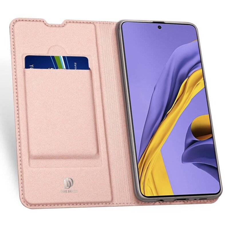 Buchtasche"Dux Ducis" für SAMSUNG GALAXY M51 (M515F) Handyhülle Etui Schutzhülle mit Standfunktion, Kartenfach Rose