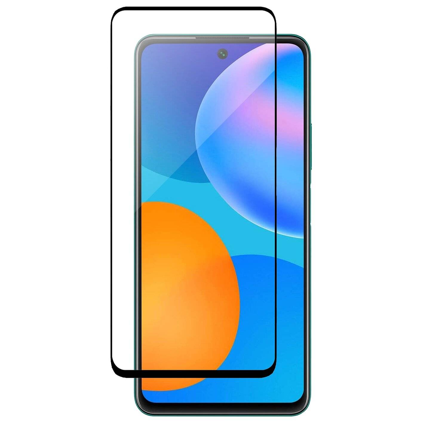 cofi1453® 5D Schutz Glas Folie kompatibel mit HUAWEI P SMART 2021 Curved Schutz Folie Vollständig Klebend und Abdeckung