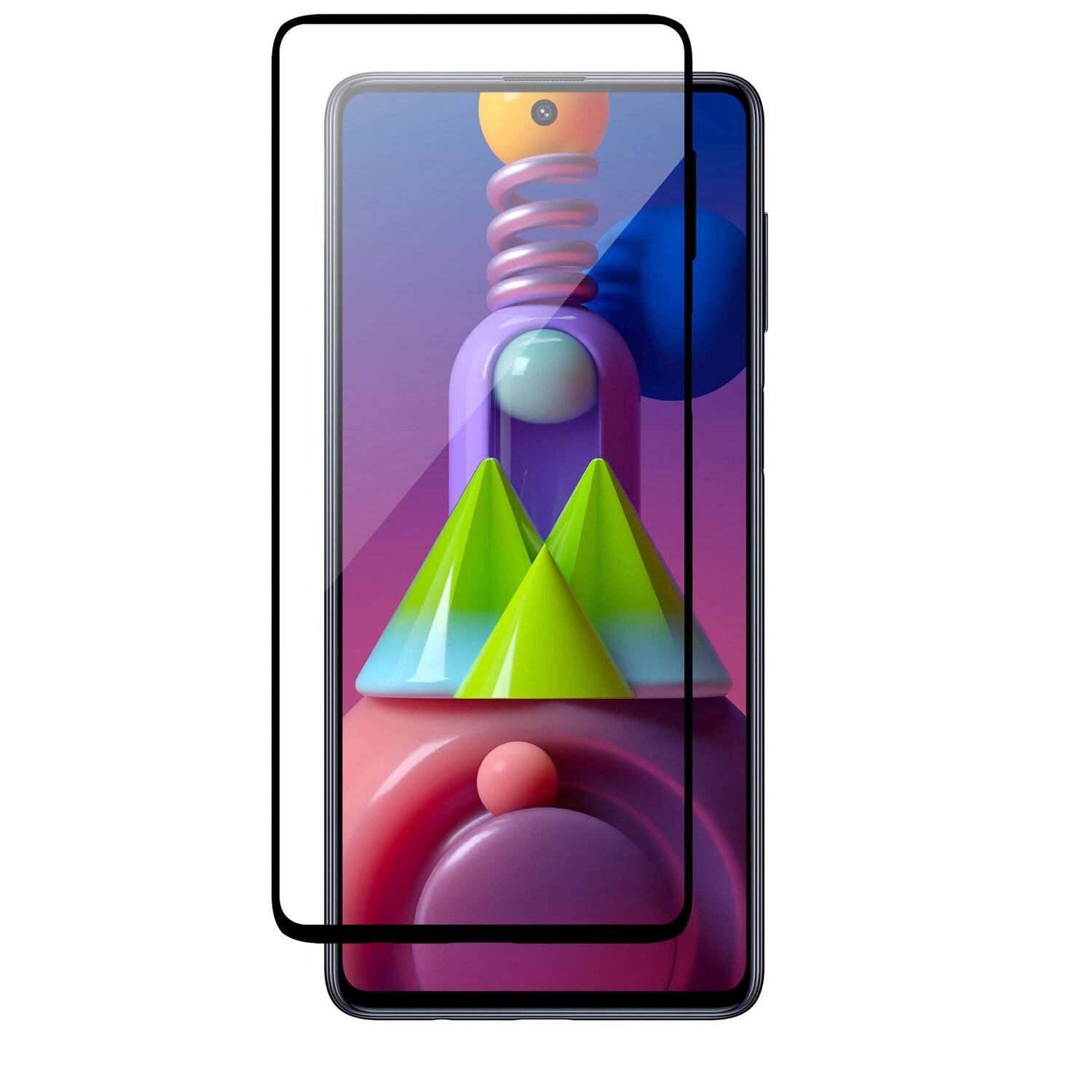 cofi1453® 5D Schutz Glas kompatibel mit SAMSUNG GALAXY M51 (M515F) Curved Schutz Folie Vollständig Klebend und Abdeckung