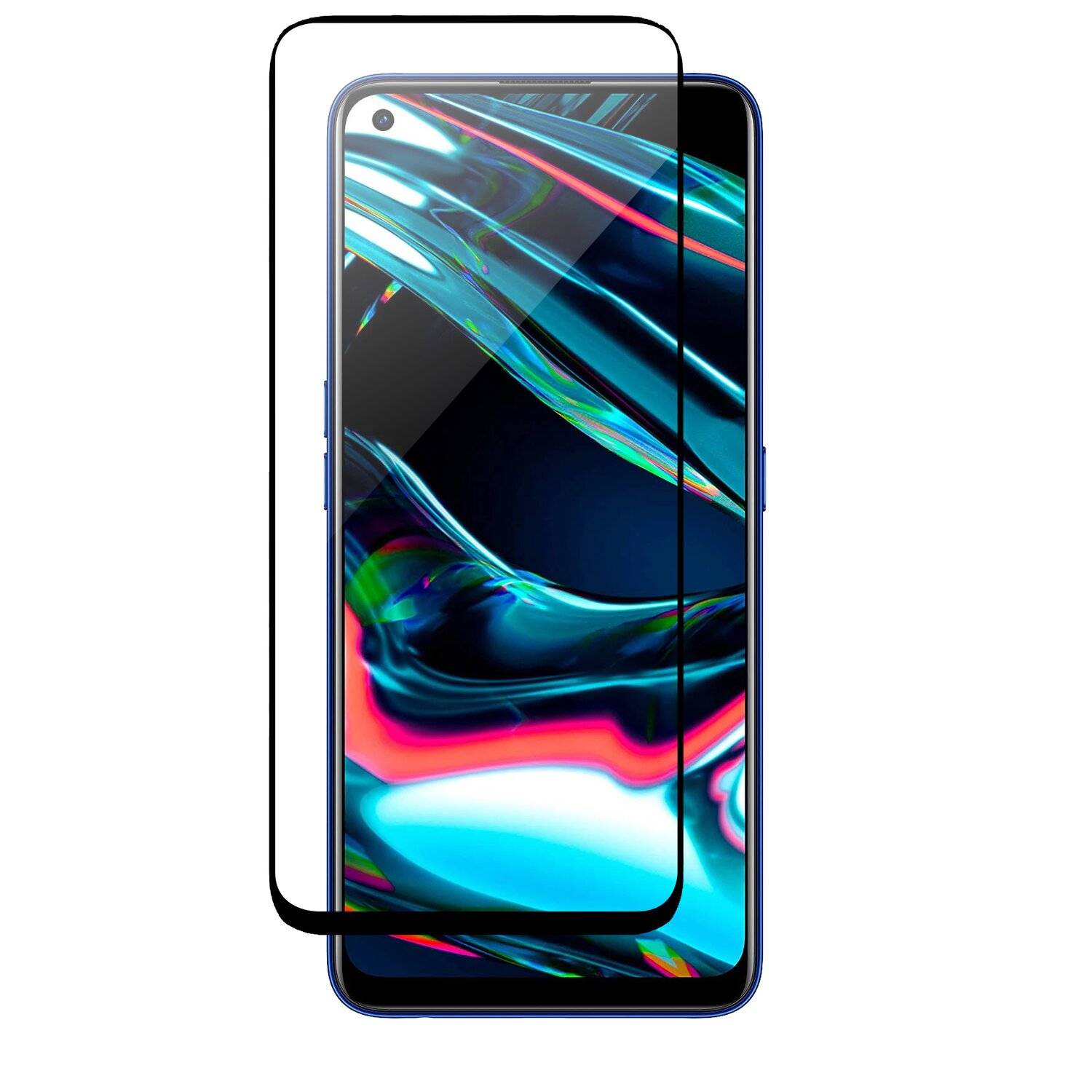 cofi1453® 5D Schutz Glas kompatibel mit Realme 7 Pro Curved Schutz Folie Vollständig Klebend und Abdeckung