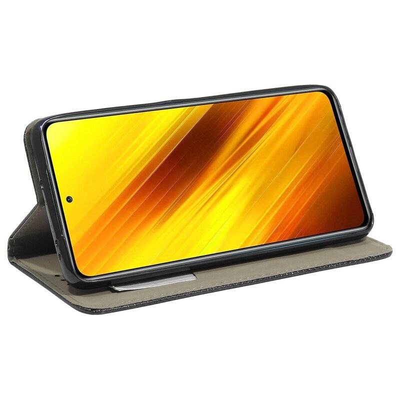 Buch Tasche "Smart" für XIAOMI POCO X3 NFC Handy Hülle Etui Brieftasche Schutzhülle mit Standfunktion Kartenfach Schwarz