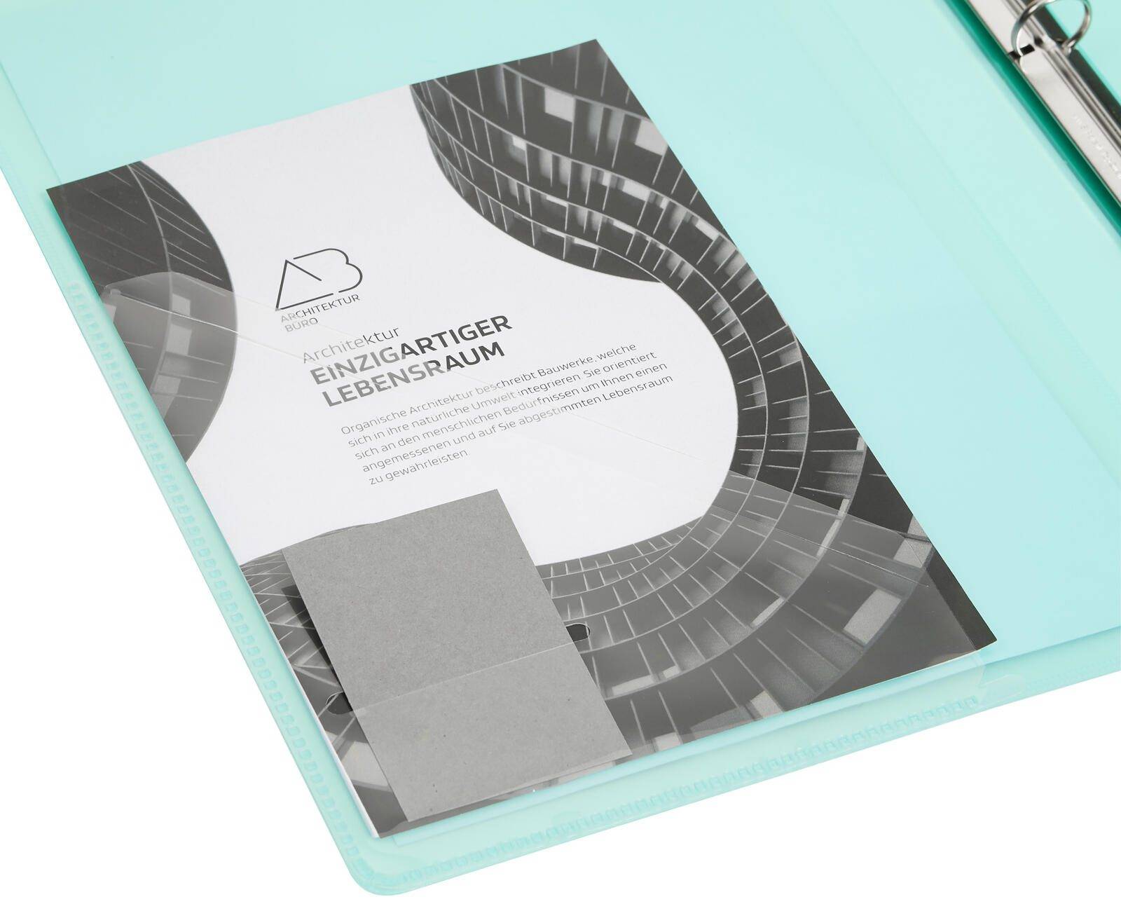 Eichner Präsentationsringbuch 2-Ringe gruen-transparent