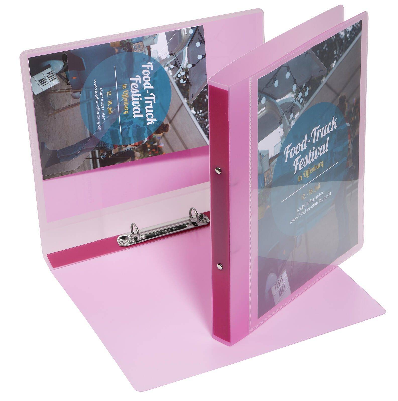 Eichner Präsentationsringbuch 2-Ringe rot-transparent