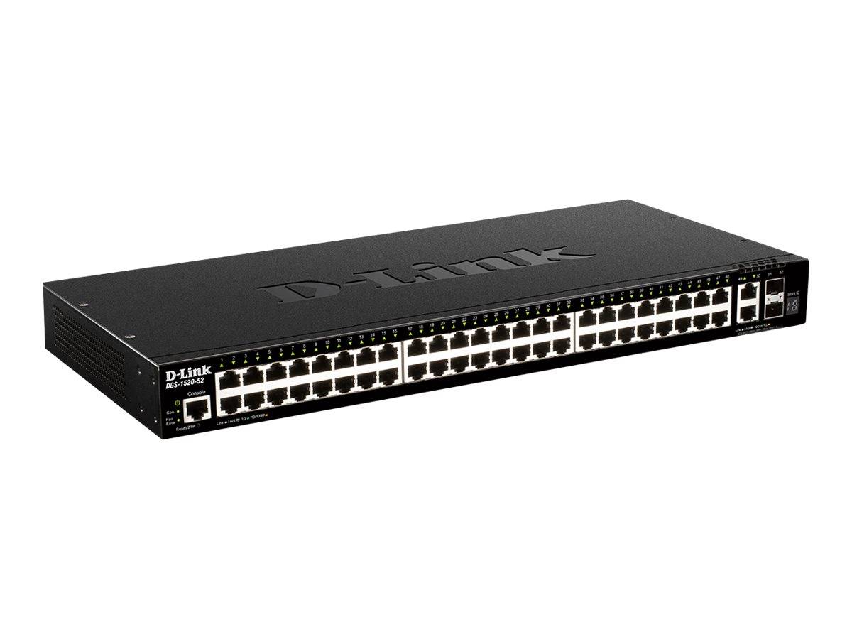 D-Link DGS 1520-52 - Switch - L3 - Smart - 48 x 10/100/1000 + 2 x 10 Gigabit Ethernet + 2 x 10 Gigabit SFP+