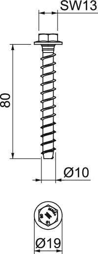 OBO Bettermann Brandschutz-Schraubanker MMS-plus 10x80
