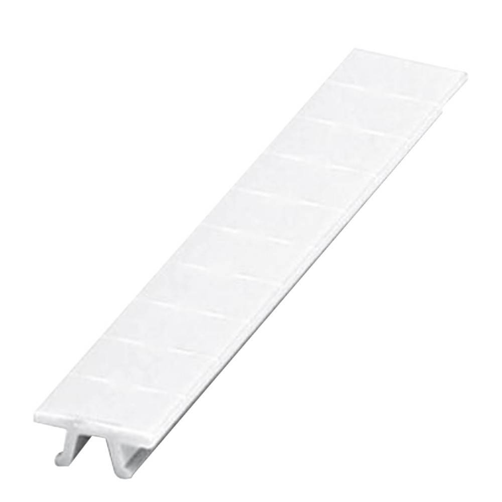 Ein weißes PVC-Zierleistenelement mit Gittermuster, das für Wandpaneele oder Decken verwendet wird und eine saubere, abgeschlossene Kante bei Installationen bietet.