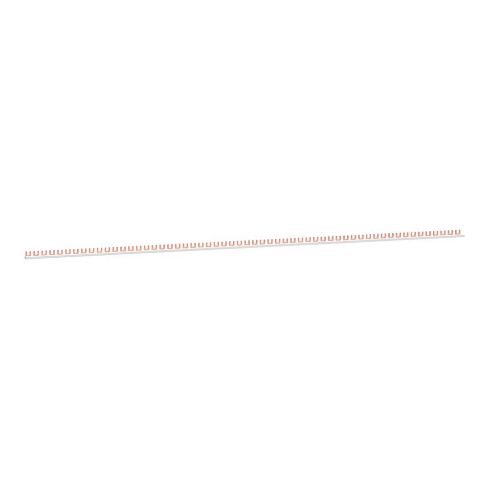 „Reihe von winzigen, gleichmäßig angeordneten, orangefarbenen Quasten auf weißem Hintergrund.