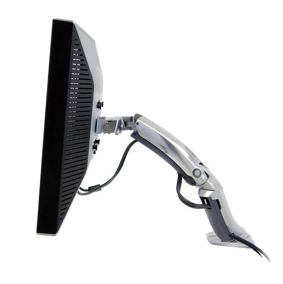 Ergotron MX - Befestigungskit (Gelenkarm, Spannbefestigung für Tisch, Tischplattenbohrung) - für LCD-Display - Polished Aluminum - Bildschirmgröße