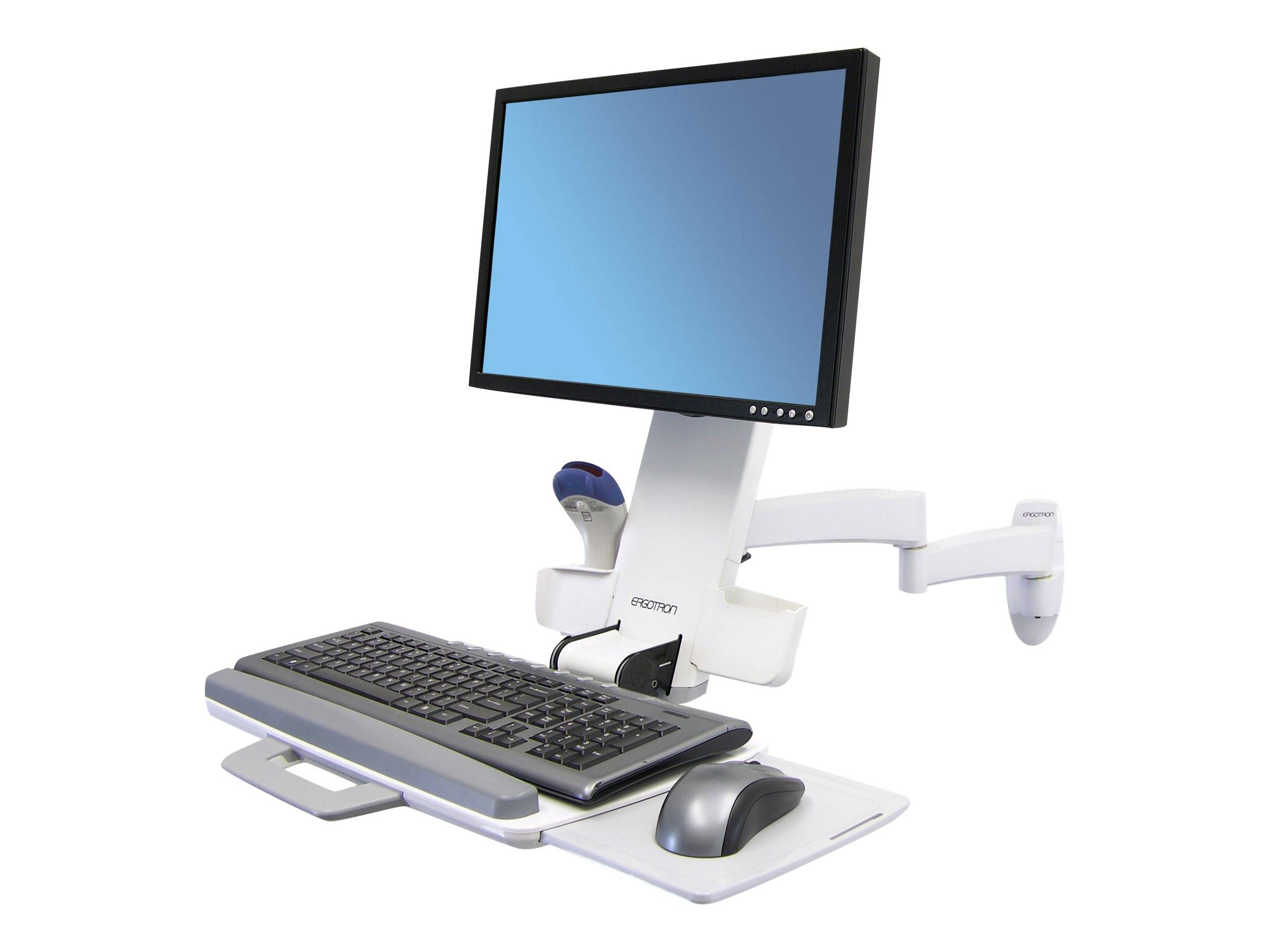 Ergotron 200 Series Combo Arm - Befestigungskit (Gelenkarm, Tastaturablage mit linker/rechter Mausablage, Ablage für Barcode-Scanner und Maus)