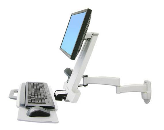 Ergotron 200 Series Combo Arm - Befestigungskit (Gelenkarm, Tastaturablage mit linker/rechter Mausablage, Ablage für Barcode-Scanner und Maus)