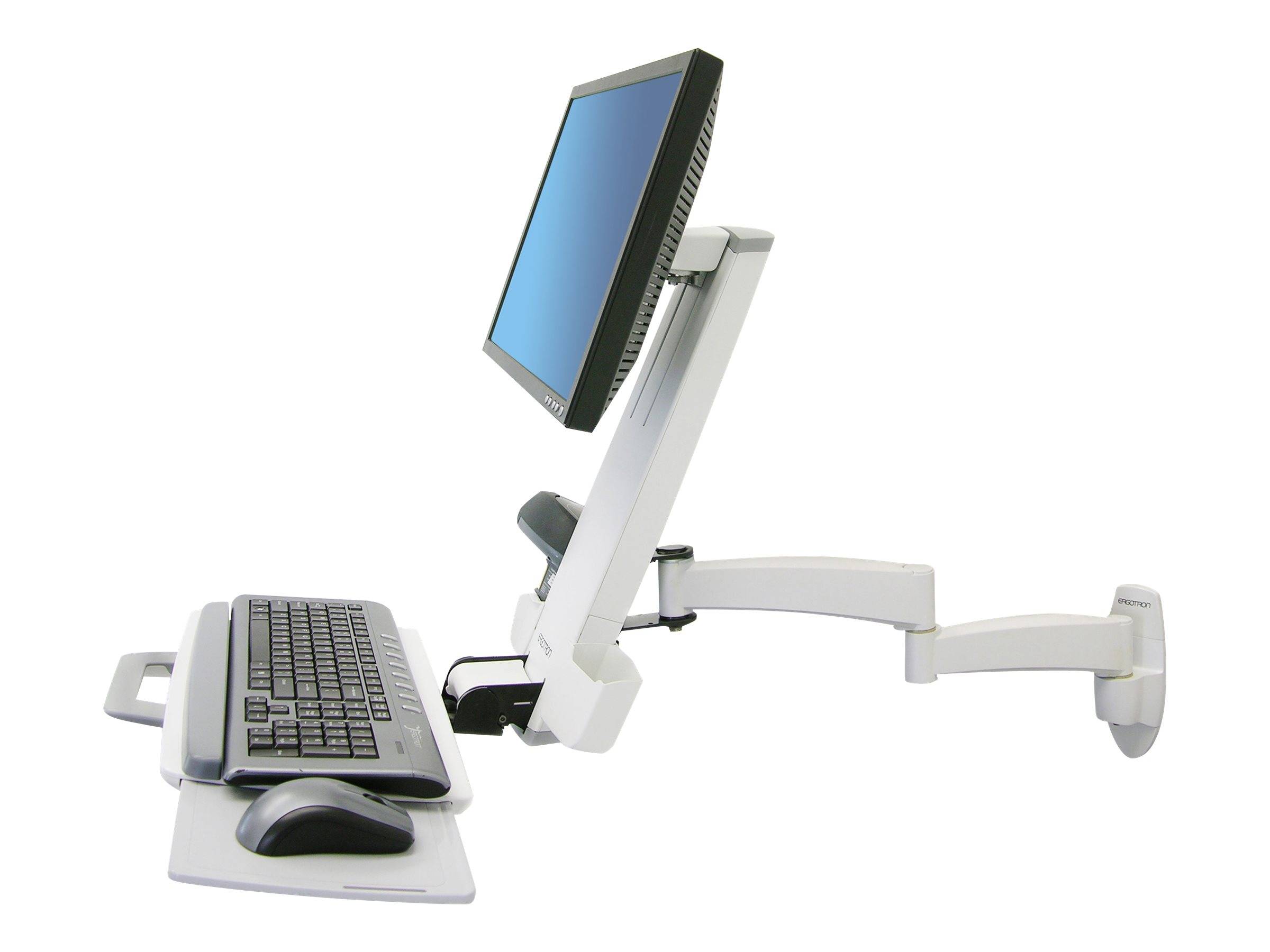 Ergotron 200 Series Combo Arm - Befestigungskit (Gelenkarm, Tastaturablage mit linker/rechter Mausablage, Ablage für Barcode-Scanner und Maus)