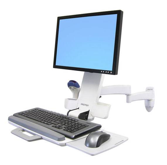 Ergotron 200 Series Combo Arm - Befestigungskit (Gelenkarm, Tastaturablage mit linker/rechter Mausablage, Ablage für Barcode-Scanner und Maus)