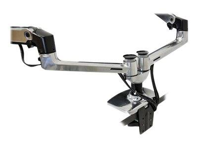 Ergotron LX Dual Side-by-Side Arm - Befestigungskit (Spannbefestigung für Tisch, Tischplattenbohrung, Stange, 2 Gelenkarme, 2 Erweiterungsklammern
