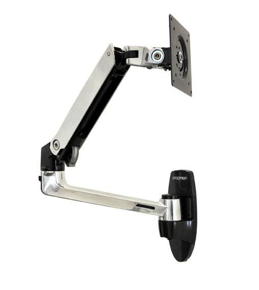 Ergotron LX Wall Mount LCD Arm - Befestigungskit (Gelenkarm, Aufbauplatte, Verlängerte Halterung)