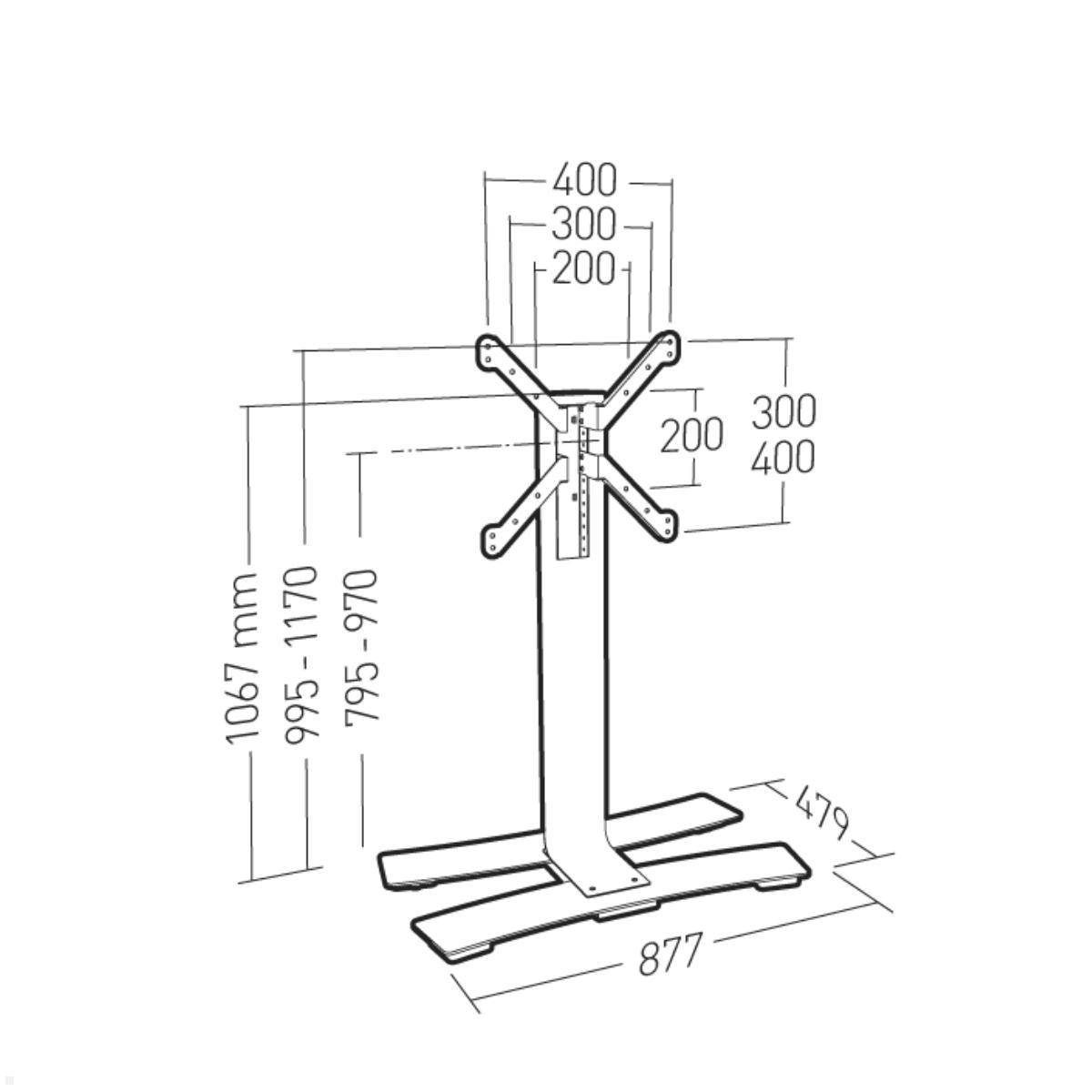 Erard WILL 1050 L mobiler TV Standfuß bis 65 Zoll, weiß