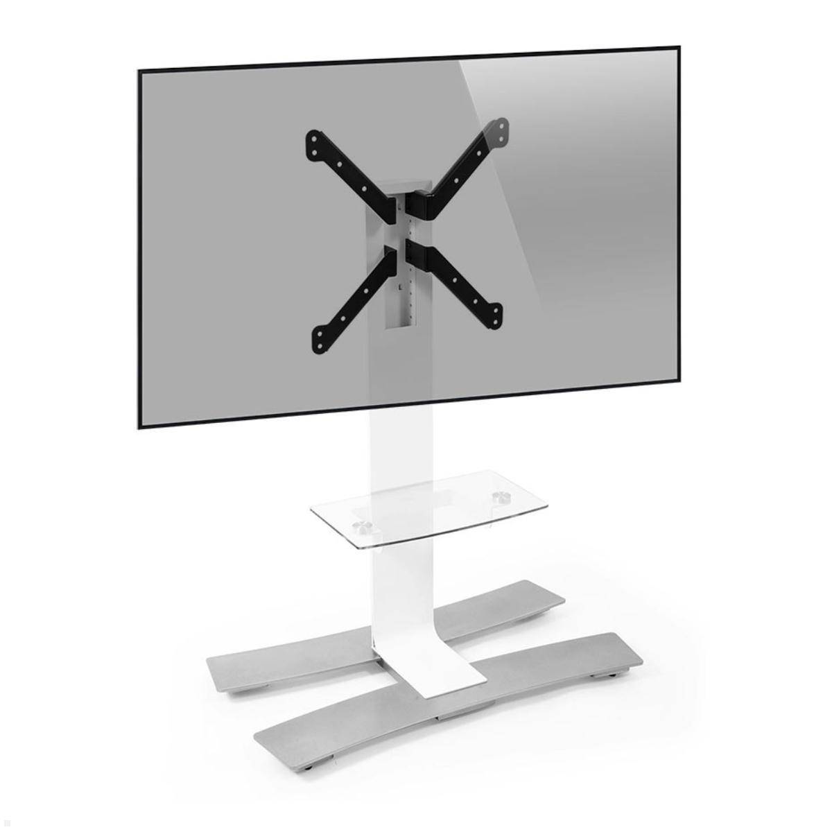 Erard WILL 1050 L mobiler TV Standfuß mit Ablage bis 65 Zoll, weiß