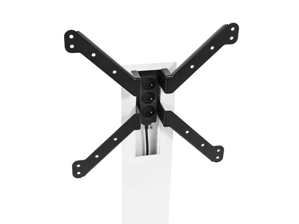 Erard WILL 1050 L mobiler TV Standfuß mit Ablage bis 65 Zoll, weiß