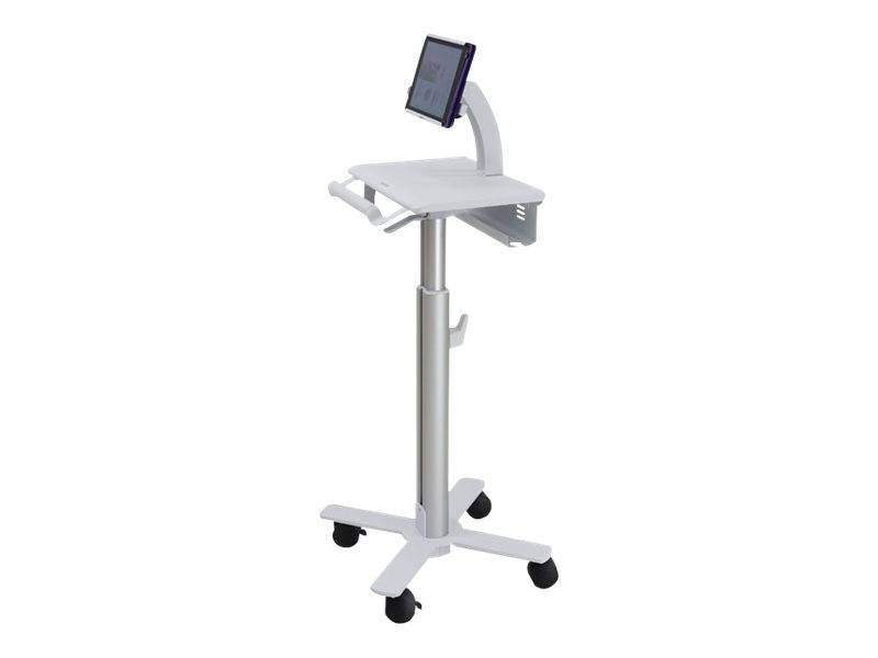 Ergotron Tablet Cart, SV10 - Wagen für Tablet / Tastatur - medizinisch - Metall - weiß, Aluminium - Bildschirmgröße: bis zu 30,5 cm (bis zu 12 Zol