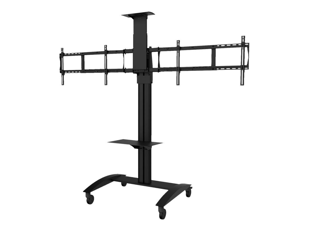 Peerless SmartMount SR555M - Wagen für 2 LCD-Displays / Kamera - Aluminium - Schwarz - Bildschirmgröße: 101.6-165.1 cm (40"-65")
