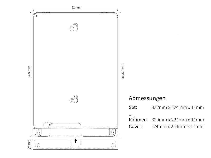basalte Eve Wandhalterung für iPad Pro 12.9 (1./2. Gen.), eckig, weiß