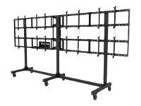 Peerless-AV Portable Video Wall DS-C555-4X2 - Wagen für 4x2 Videowand - Aluminium - schwarz, pulverbeschichtet - Bildschirmgröße: 116.8-139.7 cm (4